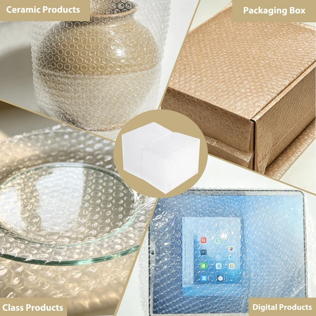 Alt view image 7 of 7 - 50PCS12x14" Clear Bubble Pouches Wrap,Double Wall Cushioned Wrap,Shockproof Double-Wall Thickening for Superior Protection,Lightweight,Durable,for Fragile Items,Electronics,Glasses,plate