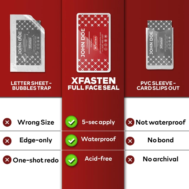 Alt view image 5 of 7 - Self Sealing Laminating Pouches Business Card Size, 50-Pack, 10 Mil Non-Yellowing Business Card Laminating Pouches, Self-Adhesive Laminate Sheets, Durable, No Machine Needed, 4 in x 3 in