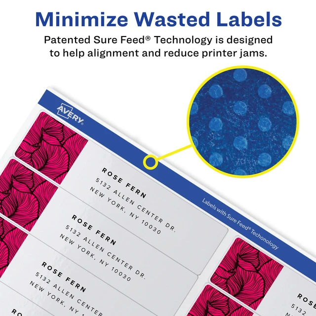 Alt view image 2 of 7 - Easy Peel Printable Address Labels, Sure Feed Technology, 1" x 4", White, 2,000 Blank Mailing Labels (08461)