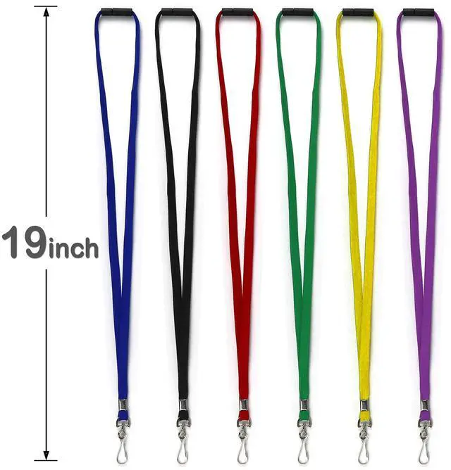 Alt view image 2 of 7 - 25 Pack Breakaway Lanyard with J-Hook Bulk Flat Lanyards for Name tag ID Badges