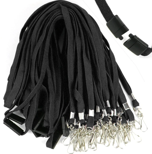 Main image of 25 Pack Breakaway Lanyard with J-Hook Bulk Flat Lanyards for Name tag ID Badges