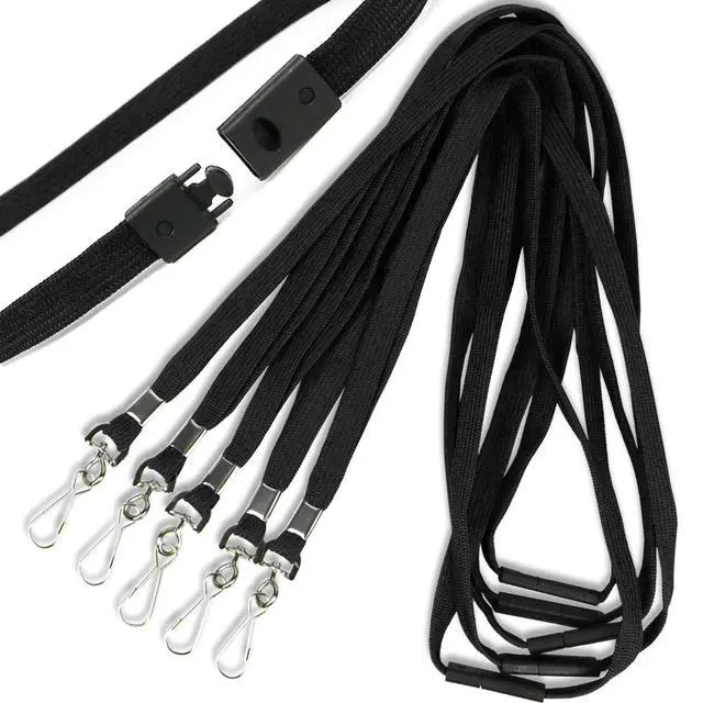 Alt view image 7 of 7 - 25 Pack Breakaway Lanyard with J-Hook Bulk Flat Lanyards for Name tag ID Badges