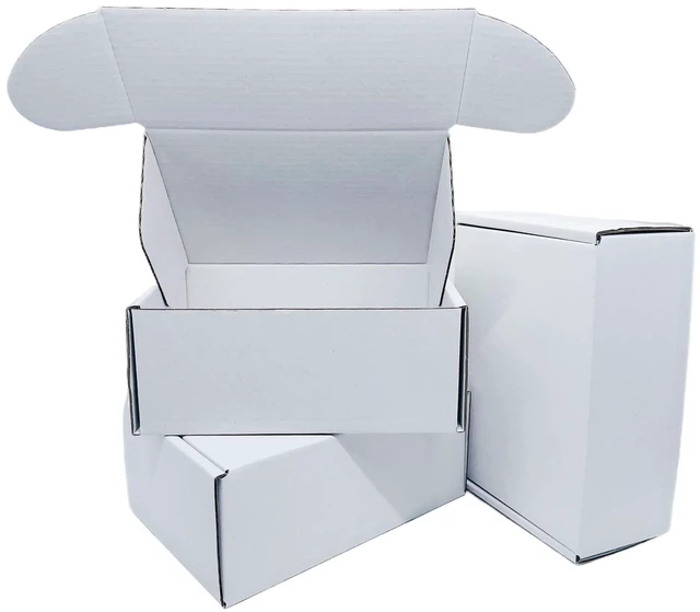 Main image of Small White Box 6 x 4 x 3 Inch 50 Pack Shipping Boxes for Packaging,Packing,Mailers Storage, Small Business, Moving, Supplies,Recyclable Corrugated,Quick Fold,Tab Locking