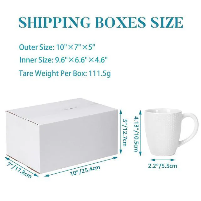 Alt view image 6 of 6 - Small Shipping Boxes 10x7x5 Set of 6 White Corrugated Cardboard, Box for Packaging Small Business Mailing Moving Gifts Wrap, Easy Assemble