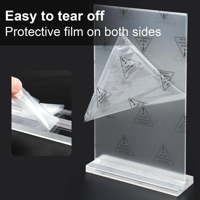 Alt view image 7 of 7 - Acrylic Sign Holder 5.5x8.5 Inches 8 Pack, Double Sided Vertical Clear Display Stand, Plastic Frame Flyer Holder for Tabletop, Office, Restaurant, Store