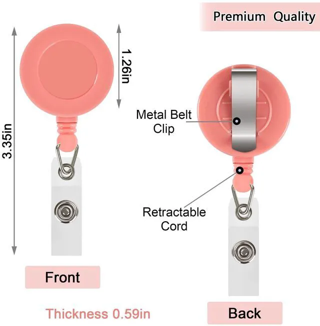 Alt view image 2 of 7 - 50 Pcs Retractable Badge Reel, Clips Holder Mixed Solid Color Nurse Strong Pull Resistance,Keychain Bulk Reels for Nurse Doctor Teachers Students School Office Workers Hanging ID Card Name