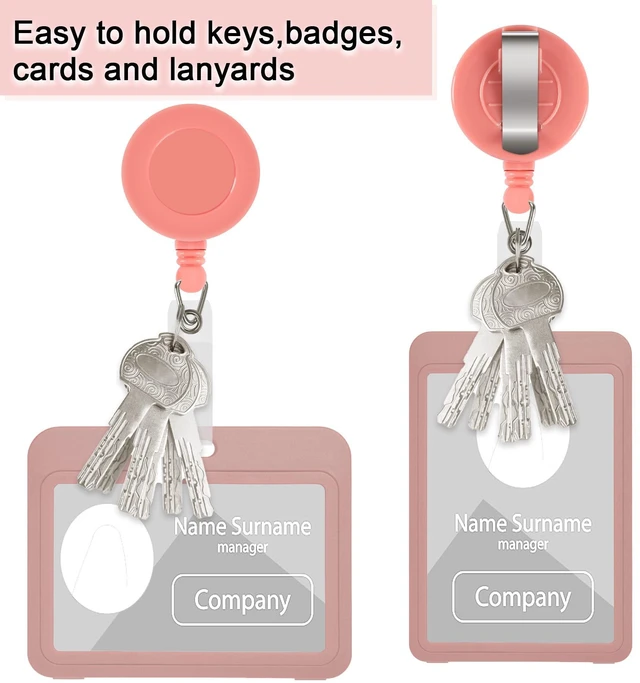 Alt view image 3 of 7 - 50 Pcs Retractable Badge Reel, Clips Holder Mixed Solid Color Nurse Strong Pull Resistance,Keychain Bulk Reels for Nurse Doctor Teachers Students School Office Workers Hanging ID Card Name