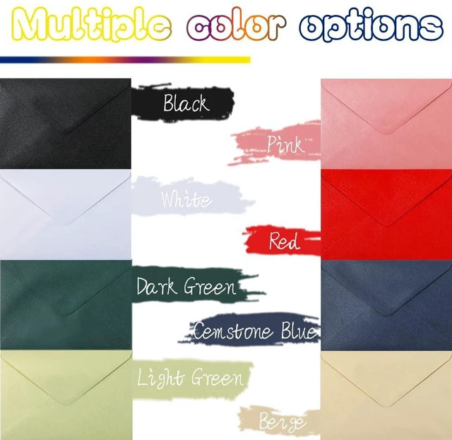 Alt view image 7 of 7 - A7 Black 5x7 Envelopes 250Pcs, 120g Pearl Paper with Gold Stickers Premium 120g Pearl Glitter Paper, Printable & Writable, for Wedding Invitations, Baby Shower, Christmas, Graduation Party