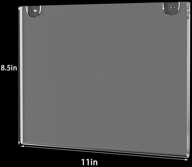 Alt view image 2 of 7 - Acrylic Wall Mount Sign Holders 8.5 x 11 Horizontal Frames 12 Pack Wall Mounting with 3m Tape Adhesives & Screws, for Office, Home, Store, Business, Restaurant