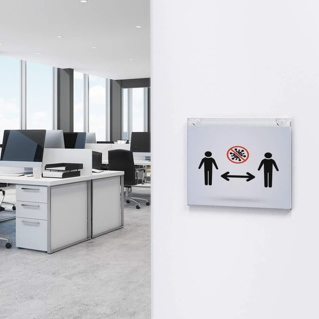 Alt view image 6 of 7 - Acrylic Wall Mount Sign Holders 8.5 x 11 Horizontal Frames 12 Pack Wall Mounting with 3m Tape Adhesives & Screws, for Office, Home, Store, Business, Restaurant
