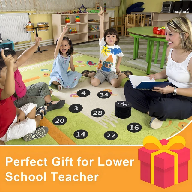 Alt view image 7 of 7 - Black Carpet Spots Markers for Classroom - 36 Pcs 4 Inch Floor Sitting Dots with Numbers for Preschool Kindergarten Elementary