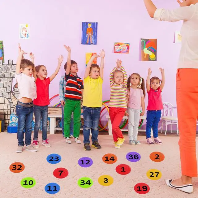 Alt view image 7 of 7 - Carpet Markers with Numbers - 36 Pcs 4" Classroom Sitting Carpet Dot Number 1-36, Floor Rug Circles Marker Spot for Preschool Kindergarten Elementary