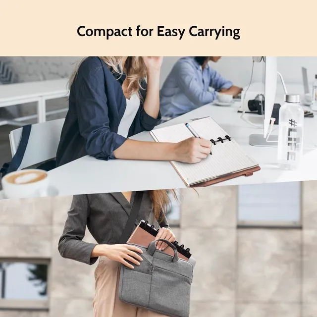 Alt view image 4 of 7 - Refillable Notebooks for Work 5 Subject with Removable Dividers Tabs Pink,240 Pages Hardcover Leather Journals for Writing Large Discbound Planner Colleged Ruled Paper for Women Men,8.58 x 11