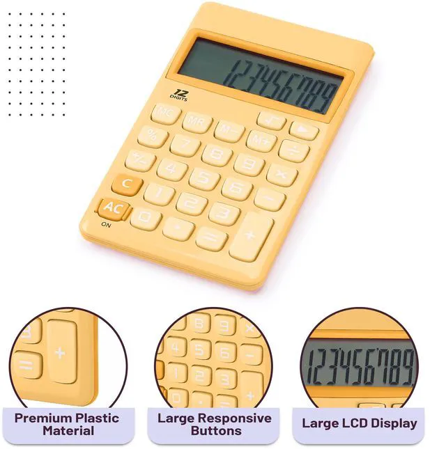 Alt view image 4 of 7 - Standard Function Calculator, 12 Digits, Small Calculator, Orange (Pack of 2)