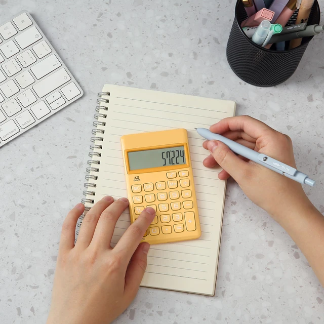 Alt view image 6 of 7 - Standard Function Calculator, 12 Digits, Small Calculator, Orange (Pack of 2)