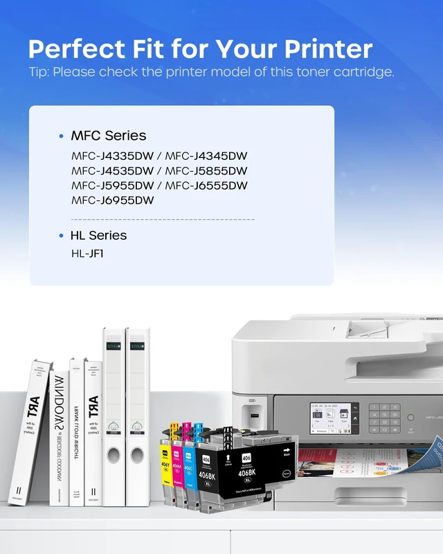 Alt view image 2 of 7 - LC406XL LC406 Ink Cartridges Compatible for Brother LC406XL LC 406XL LC 406 Ink for MFC-J4335DW MFC-J5855DW MFC-J4535DW MFC-J4345DW MFC-J5955DW Printer (10 Pack, 4 BK, 2 C, 2 M, 2 Y)
