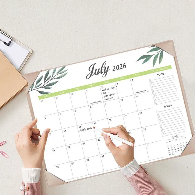 Alt view image 5 of 7 - Desk Calendar 2026-2027 with Desk Mat 22" x 17" Large Desk Pad Calendar Runs from July 2026 to December 2027, Office Supplies Desktop Monthly Calendar for Home & Office