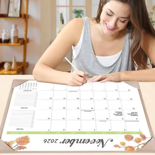 Alt view image 7 of 7 - Desk Calendar 2026-2027 with Desk Mat 22" x 17" Large Desk Pad Calendar Runs from July 2026 to December 2027, Office Supplies Desktop Monthly Calendar for Home & Office