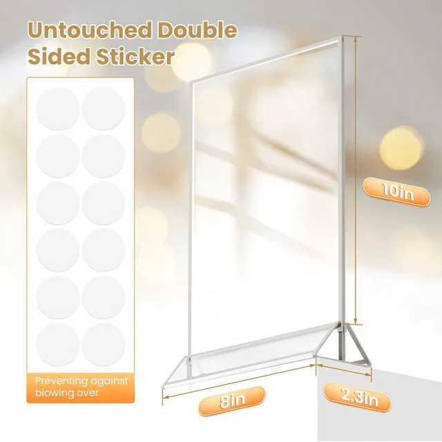 Alt view image 2 of 7 - 8X10 Silver Picture Frames Double-Sided Acrylic Sign Holder, 6PCS 8X10 Silver Frames for Menu Holder Wedding Table Number Holder Christmas Photo Frames with Clear Sticky Dots