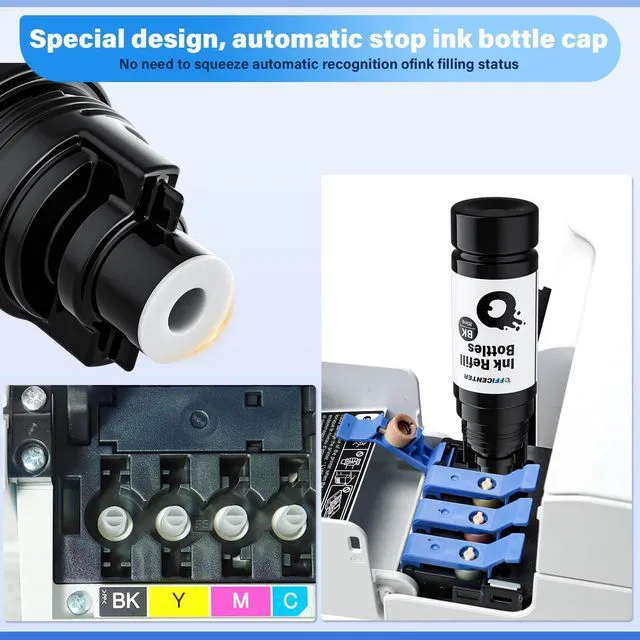 Alt view image 3 of 7 - T522 Ink Refill Bottles, 5Pack Refill Ink for ET-2800 ET-4800 ET-2400 ET-2903 ET-2803 ET-2410 ET-4903 ET-2900 ET-2400 Printers (2BK C M Y)