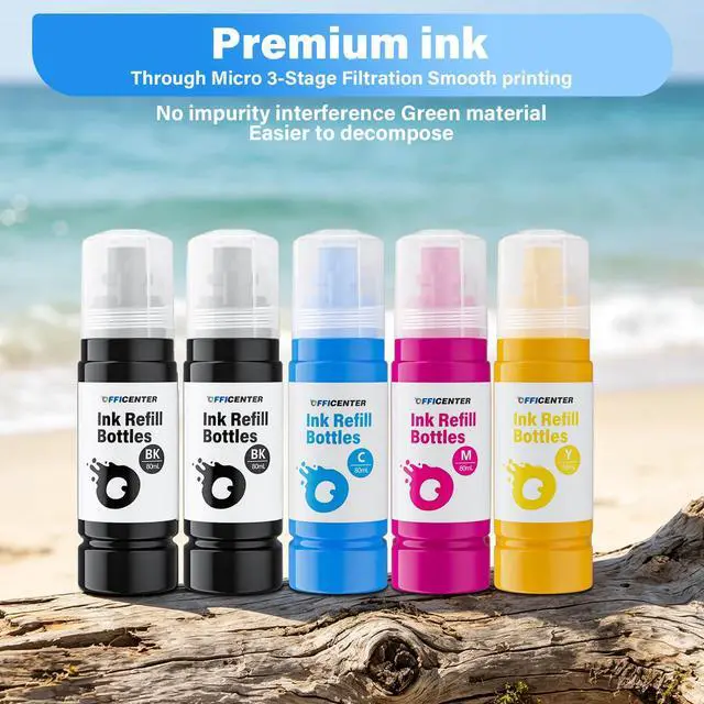 Alt view image 7 of 7 - T522 Ink Refill Bottles, 5Pack Refill Ink for ET-2800 ET-4800 ET-2400 ET-2903 ET-2803 ET-2410 ET-4903 ET-2900 ET-2400 Printers (2BK C M Y)