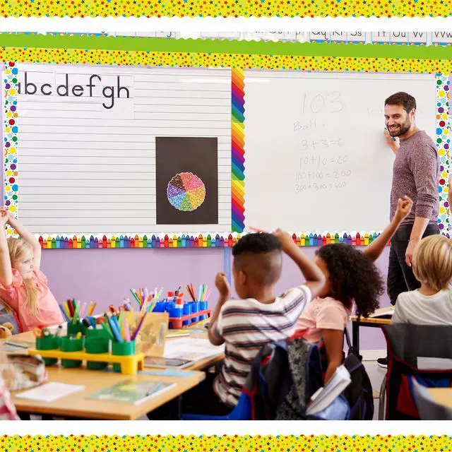 Alt view image 6 of 6 - 240 Pcs Bulletin Board Borders Scalloped Classroom,Bohemia Black White Patterns, 236ft Trim Bulk for Seasonal Classroom Decoration, Teacher Border Strips, Scalloped Edge Easy Cut