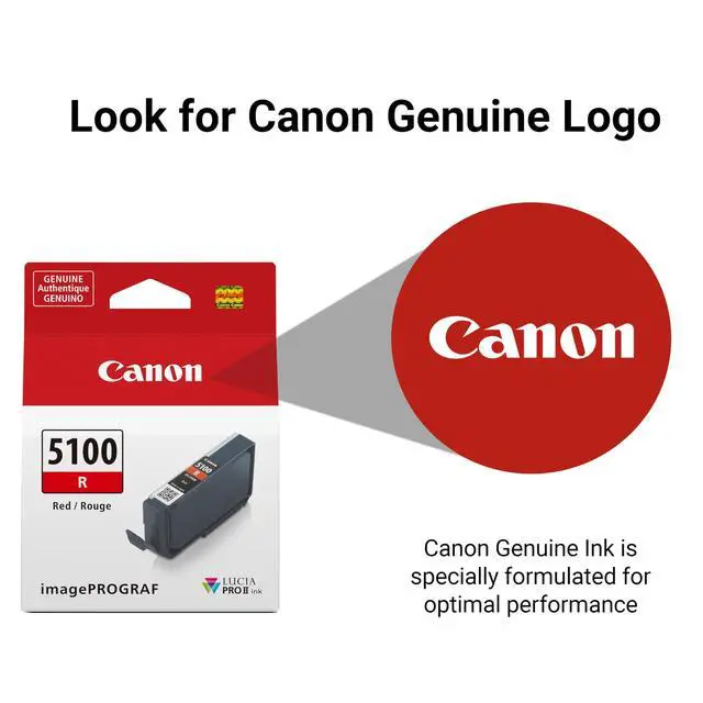 Alt view image 4 of 6 - PFI-5100 Genuine Red Ink Tank, Compatible with ImagePROGRAF PRO-310 Printers