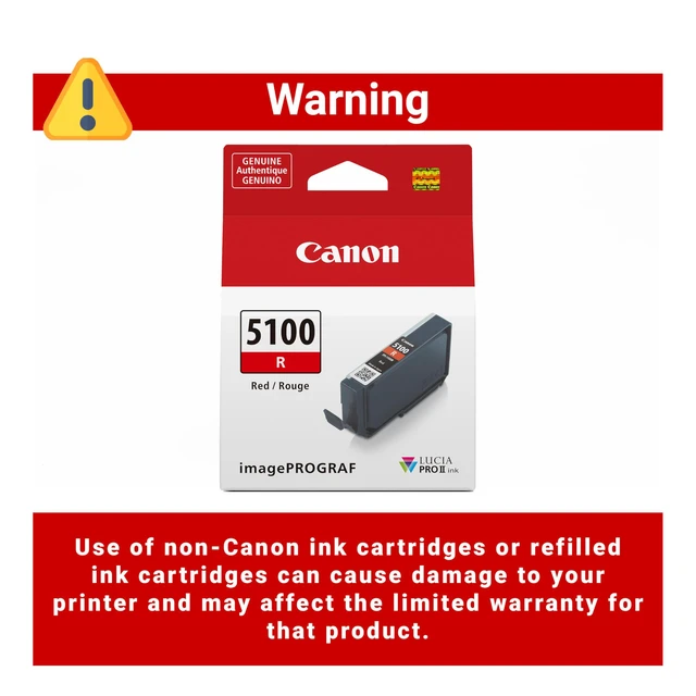 Alt view image 3 of 6 - PFI-5100 Genuine Red Ink Tank, Compatible with ImagePROGRAF PRO-310 Printers