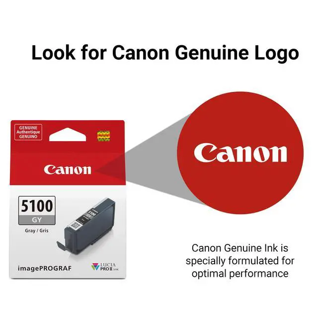 Alt view image 4 of 6 - PFI-5100 Genuine Gray Ink Tank, Compatible with ImagePROGRAF PRO-310 Printers