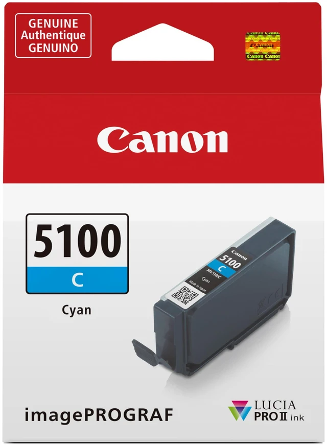Main image of PFI-5100 Genuine Cyan Ink Tank, Compatible with ImagePROGRAF PRO-310 Printers