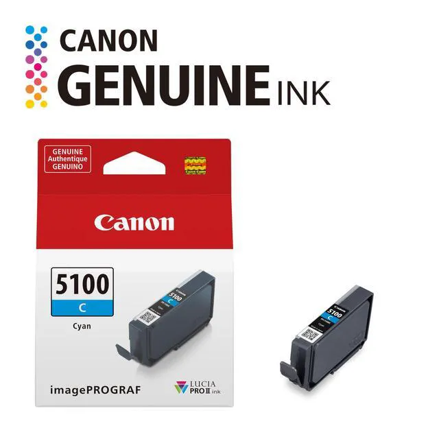 Alt view image 2 of 6 - PFI-5100 Genuine Cyan Ink Tank, Compatible with ImagePROGRAF PRO-310 Printers