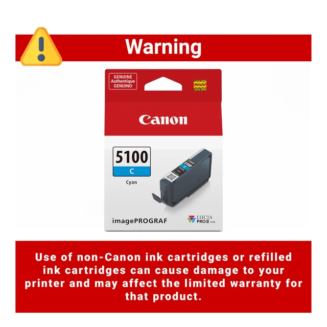 Alt view image 3 of 6 - PFI-5100 Genuine Cyan Ink Tank, Compatible with ImagePROGRAF PRO-310 Printers