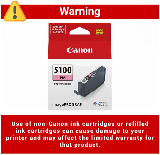 Alt view image 3 of 6 - PFI-5100 Genuine Photo Magenta Ink Tank, Compatible with ImagePROGRAF PRO-310 Printers