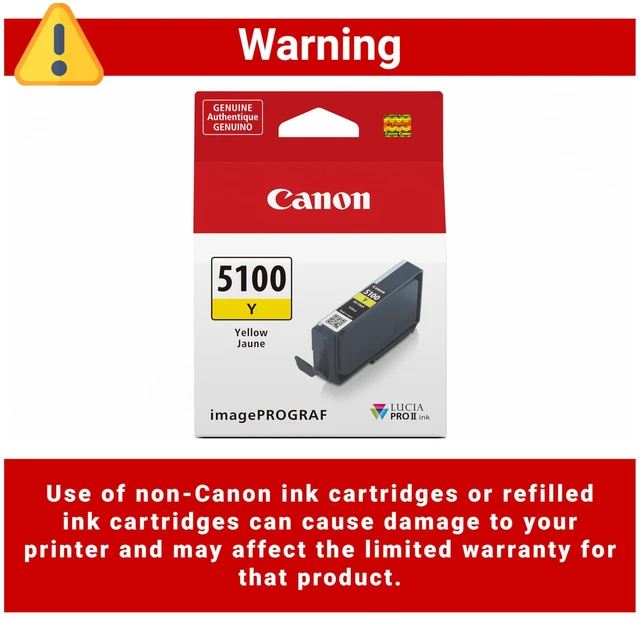 Alt view image 3 of 6 - PFI-5100 Genuine Yellow Ink Tank, Compatible with ImagePROGRAF PRO-310 Printers