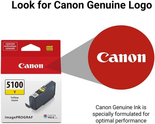Alt view image 4 of 6 - PFI-5100 Genuine Yellow Ink Tank, Compatible with ImagePROGRAF PRO-310 Printers