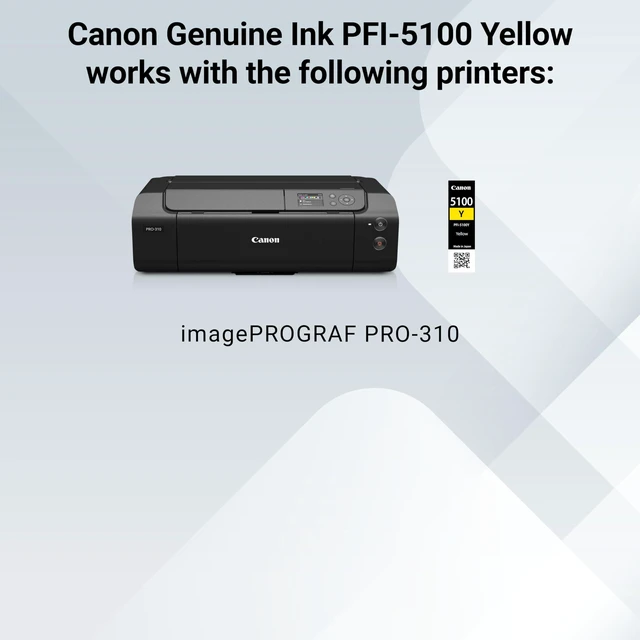 Alt view image 5 of 6 - PFI-5100 Genuine Yellow Ink Tank, Compatible with ImagePROGRAF PRO-310 Printers