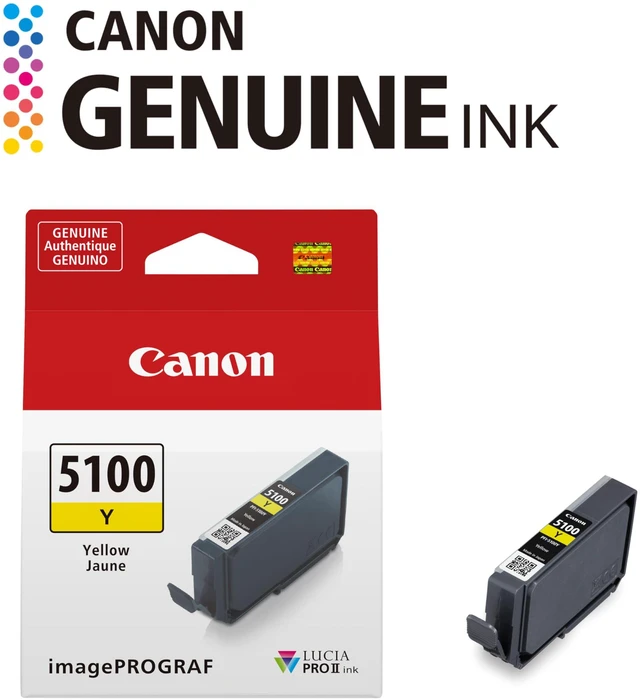 Alt view image 2 of 6 - PFI-5100 Genuine Yellow Ink Tank, Compatible with ImagePROGRAF PRO-310 Printers