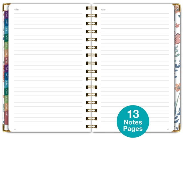 Alt view image 7 of 7 - HARDCOVER Academic Year 2026-2027 Planner: 14 Months (May 2026 Through June 2027) 5.5"x 8" Daily Weekly Monthly Planner Yearly Agenda. Bookmark, Pocket Folder and Sticky Note Set (Colorful Botanicals)