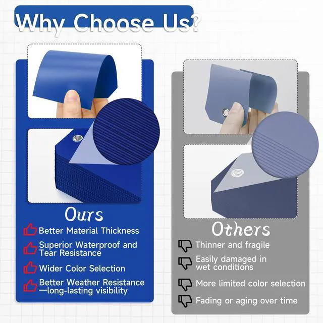 Alt view image 4 of 7 - 100 Pieces Plastic Shipping Tags with Wires Blank Labeling Tags Waterproof Hang Tags with Reinforcement Hole Durable Wire Tags Labels Stacking Tags for Equipment Parts (Dark Blue, 6 1/4" x 3 1/8")