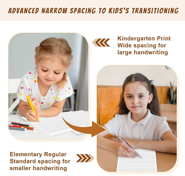 Alt view image 4 of 7 - 500 Sheets Handwriting Paper 0.375 Narrow Ruled 8.5x11 for 3rd Grade Up Spacing Raised Line Writing Paper Tactile Handwriting Paper Multi-Sensory Ruled Handwriting Tablet for 3rd Grade and Up