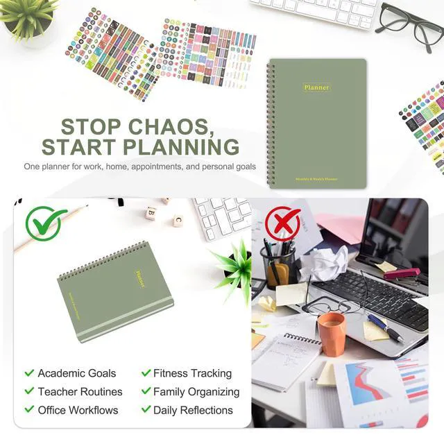 Alt view image 6 of 7 - 2027 Planner, Weekly and Monthly Calendar Planner Book, JAN 2027 - DEC 2027 Letter(8.5'' x 11''), Hardcover, Sprial Bound, Inner Pocket, Office and School Use, Back to School Supplies