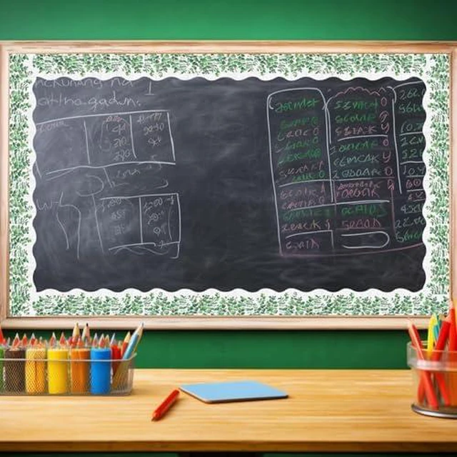 Alt view image 6 of 7 - 168ft Bulletin Board Borders Decorations, Eucalyptus Classroom Decor, Eucalyptus Greenery Scalloped Border Trim for Teacher School Office Supplies Classroom Door Wall Decor, 5 Patterns
