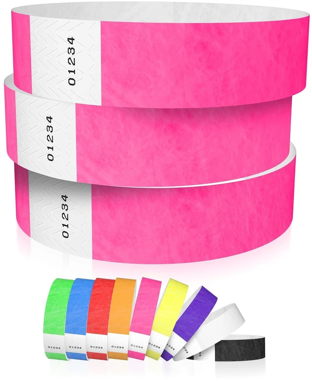Main image of 1,200 Neon Pink Tyvek Wristbands for Events - Tamper-Proof Design Comfortable Water/Tear-Resistant - USA Made Tyvek Wristband ID Bracelets for Events, Concerts, Party Security, VIP Admission