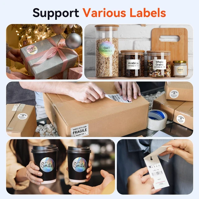 Alt view image 6 of 7 - Bluetooth Thermal Label Printer, 4X6 Shipping Label Printer for Small Business, Thermal Printer Scanner Accessories Compatible with Phone, iOS, Android, Windows, Mac, Amazon, Shopify