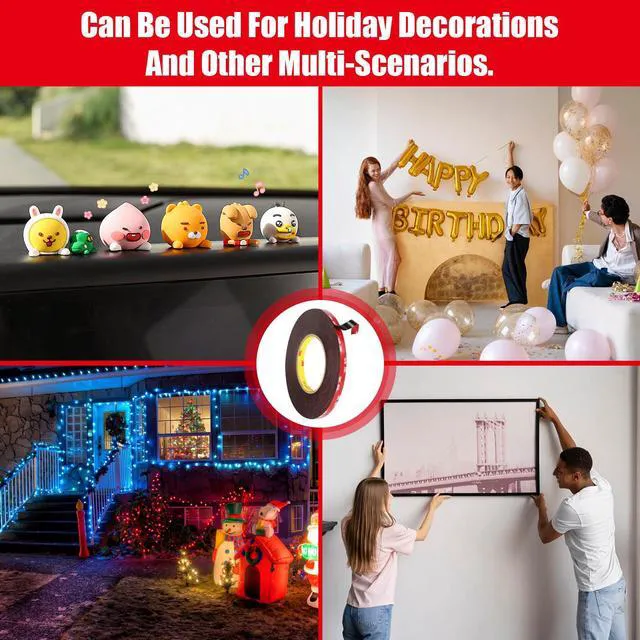Alt view image 3 of 7 - Double Sided Tape Heavy Duty, Waterproof Mounting Foam Tape, 73ft Length, 0.4in Width, High Temperature Resistant Adhesive Tape for Car, LED Strip Light, Office Decor, Uses VHB 5952 Raw Material