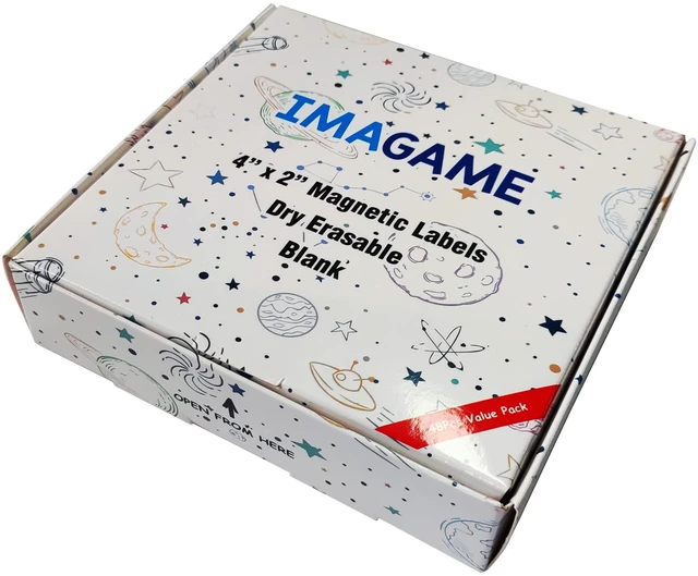 Alt view image 4 of 5 - Blank Magnetic Dry Erase Magnets Labels, 4" x 2", 48 Pack Erasable Magnets for Whiteboard, Multipurpose White Magnetic Labels to Write On, For Classroom, Home, Education, Office