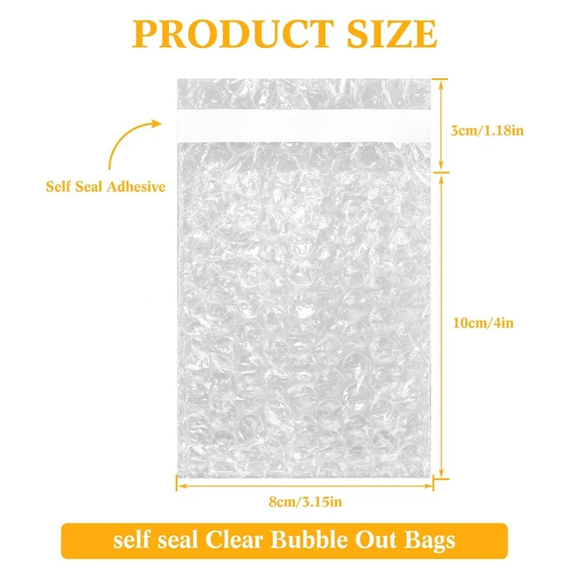 Alt view image 2 of 7 - Bubble Bags Double Bubble Pouches, 3.15 x 4 Inch, 400 Pcs Clear Protective Pouches, Thickening Shockproof Design, Self Seal Cushion Wrap for Packing Storage Moving Fragile