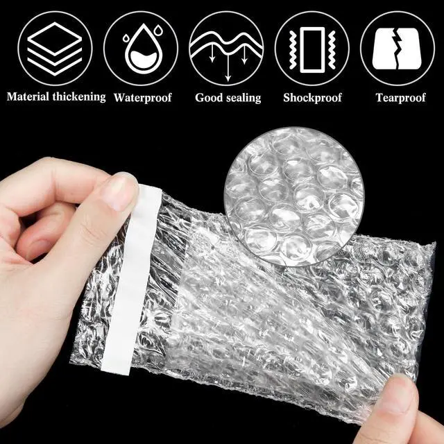 Alt view image 5 of 7 - Bubble Bags Double Bubble Pouches, 3.15 x 4 Inch, 400 Pcs Clear Protective Pouches, Thickening Shockproof Design, Self Seal Cushion Wrap for Packing Storage Moving Fragile