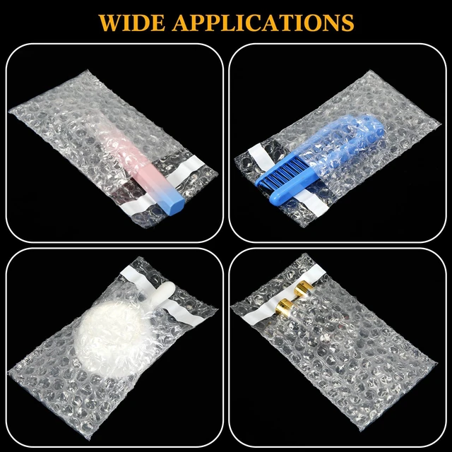 Alt view image 7 of 7 - Bubble Bags Double Bubble Pouches, 3.15 x 4 Inch, 400 Pcs Clear Protective Pouches, Thickening Shockproof Design, Self Seal Cushion Wrap for Packing Storage Moving Fragile