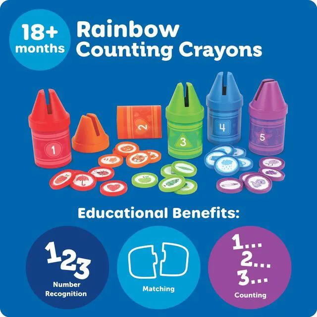 Alt view image 6 of 7 - Counting Crayons Color Sorting and Counting Toys, Math Counters for Kids, Toddler Toys, Math Manipulatives, Teacher Must Haves